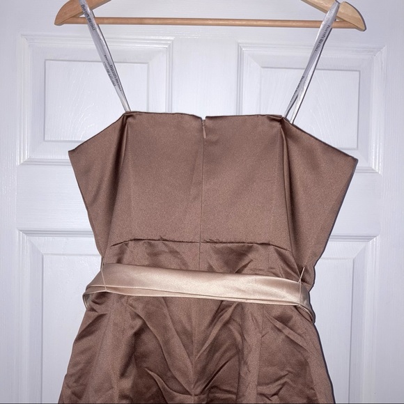🟣4/$20 David’s Bridal Prom Dress 12 Light Brown - Picture 5 of 9